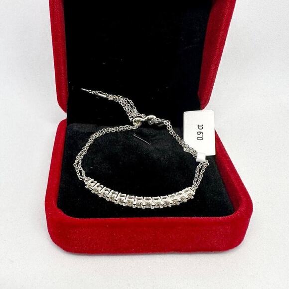 Moissanite Diamond Tennis Bracelet GRA Round Cut Brilliant Adjustable Chain - Picture 12 of 12